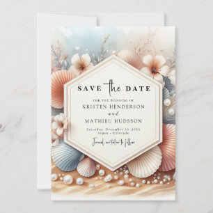 Save The Date Mariage classique à Seashell Beach