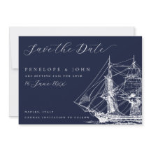Mariage Classique de Navire Nautical Bleu Marine