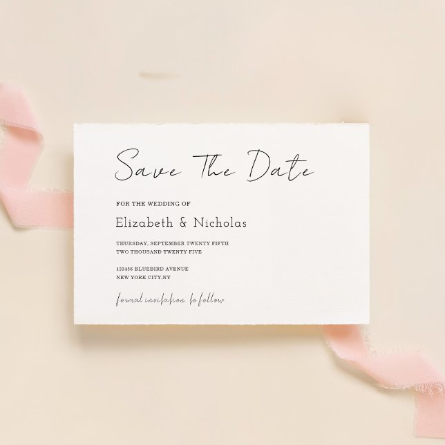 Save The Date mariage classique minimaliste noir et blanc (Créateur téléchargé)