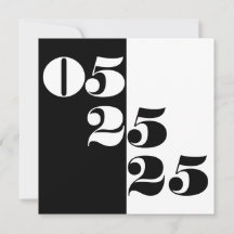 Mariage cool Date Typographie Bloc noir et blanc