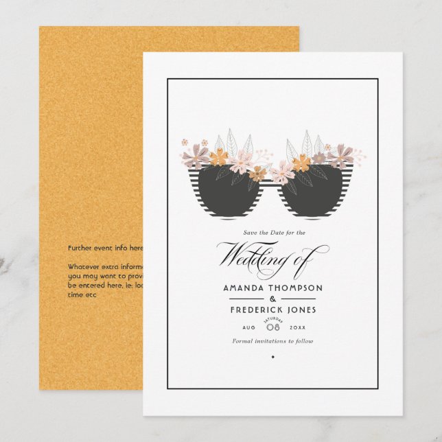 Save The Date Mariage cool Summer Beach (Devant / Derrière)