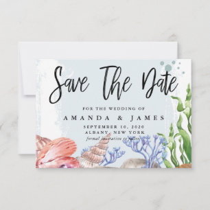 Save The Date Mariage côtier aquarelle