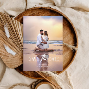 Save The Date Mariage Couple Photo de coucher de soleil simple m