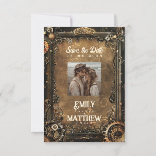 Save The Date Mariage d'affaires Steampunk Noir