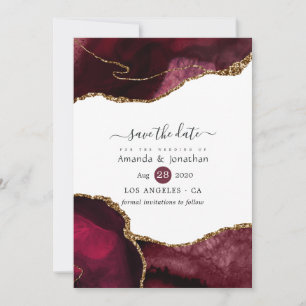 Save The Date Mariage d'âge de Bourgogne et d'or