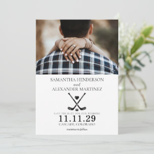 Save The Date Mariage d'amour du hockey