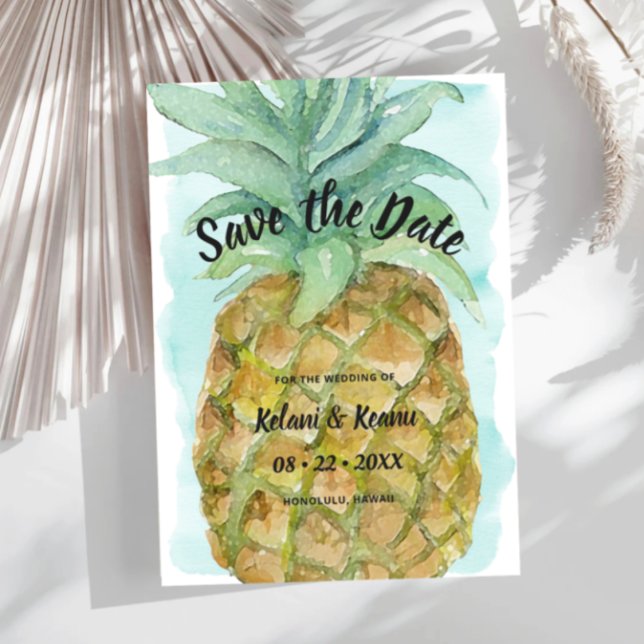 Save The Date Mariage d'ananas de la plage tropicale (Créateur téléchargé)