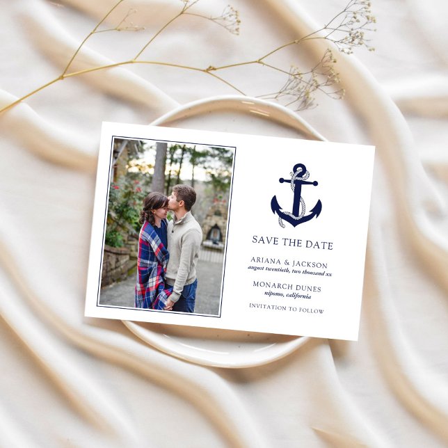 Save The Date Mariage d'Ancres nautiques RSVP (Créateur téléchargé)