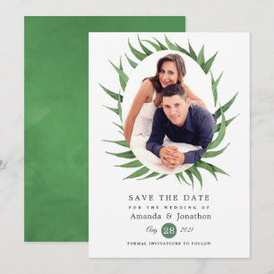 Save The Date Mariage dans la verdure de la forêt boisée