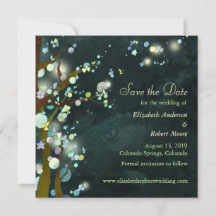 Save The Date Mariage dans l'arbre vert foncé Enregistrer la dat