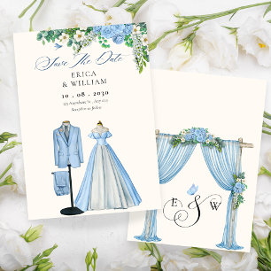 Save The Date Mariage dans le jardin fleuri de l'époux