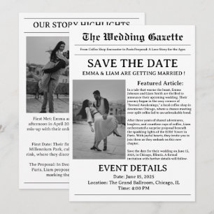 Save The Date Mariage dans le journal Enregistrer la date