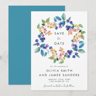 Save The Date Mariage d'aquarelle Berry