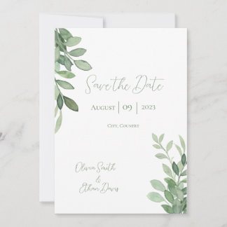 Save The Date Mariage d'aquarelle de l'arbre d'olivier