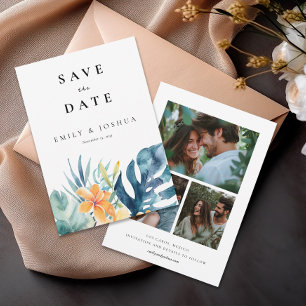 Save The Date Mariage d'aquarelle d'été florale tropicale
