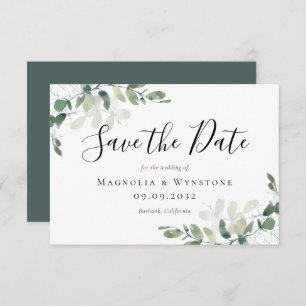 Save The Date mariage d'aquarelle Eucalyptus 3,5 x 5