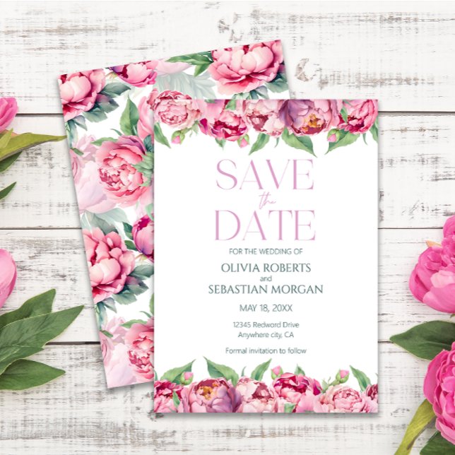 Save The Date Mariage d'aquarelle rose pâle (Créateur téléchargé)