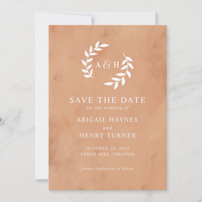 Save The Date Mariage d'aquarelle rustique (Devant)