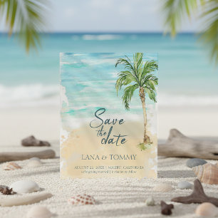 Save The Date Mariage d'aquarelle Tropical Palm Beach