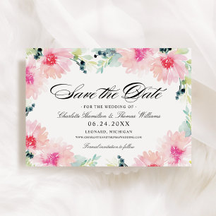 Save The Date Mariage d'aquarelle vintage à ressort flou