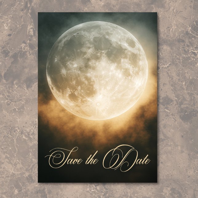 Save The Date Mariage d'arc de Pleine lune sombre gothique (Gothic Dark Full Moon Arch Wedding Save The Date)
