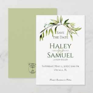 Save The Date Mariage d'armature de verdure rustique