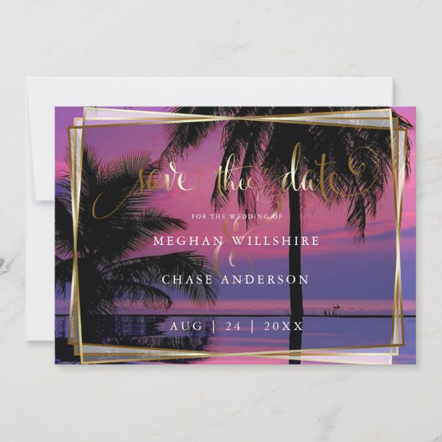 Save The Date Mariage Date à retenir | Soirée Tropicale Exotique (Devant)