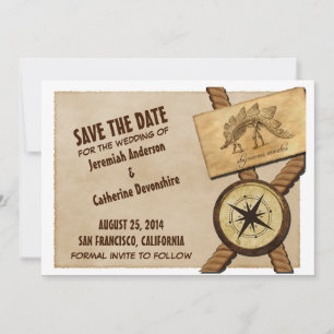 Save The Date Mariage d'aventure vintage Enregistrer la date Inv