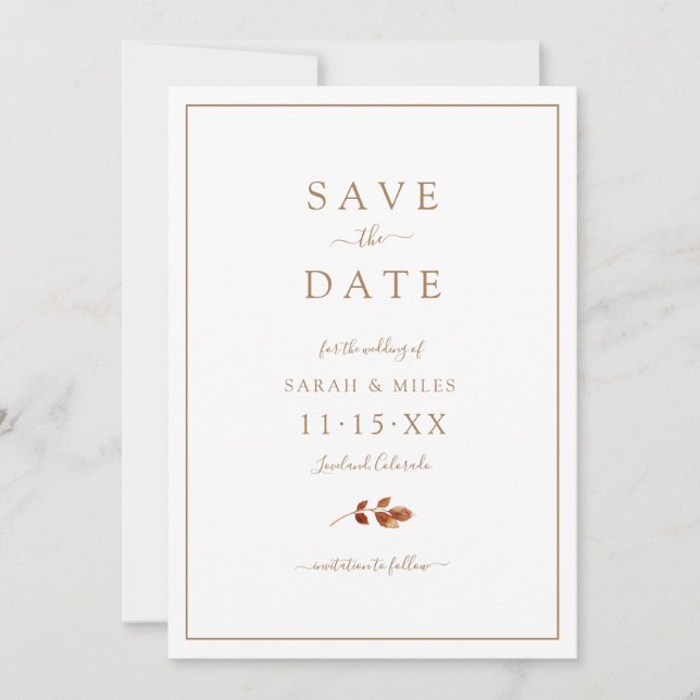 Save The Date Mariage de automne (Devant)