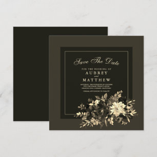 Save The Date Mariage de automne Brown de la Terre pulvérisé Flo