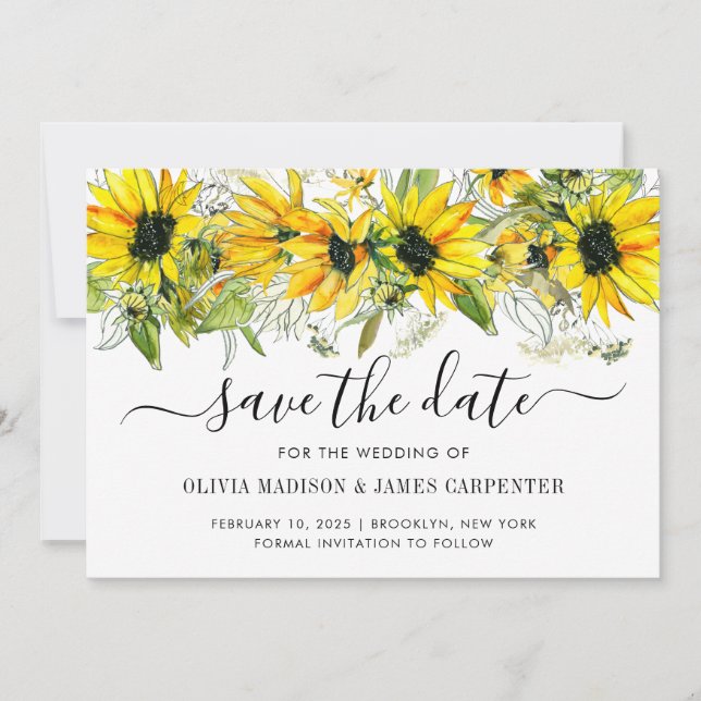 Save The Date Mariage de automne d'aquarelle florale de tourneso (Devant)