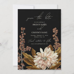 Save The Date Mariage de automne d'aquarelle noire florale d'aut