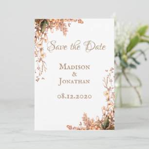 Save The Date Mariage de automne élégant du script de la terre d