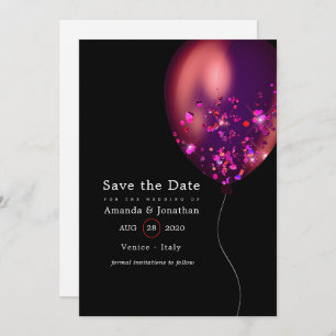 Save The Date Mariage de ballon Confetti
