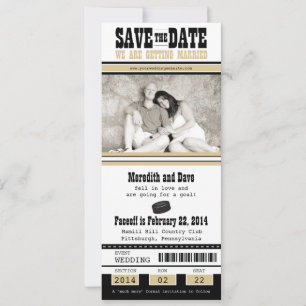 Save The Date Mariage de billets de hockey Enregistrer la date