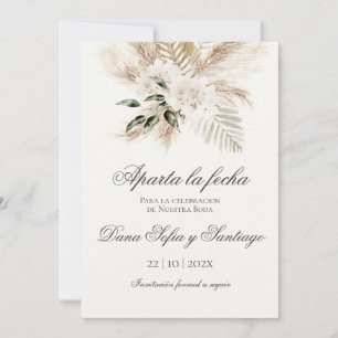 Save The Date Mariage de Boho espagnol Enregistrer la date
