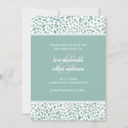 Save The Date Mariage de bord de mer Abstrait vert moderne