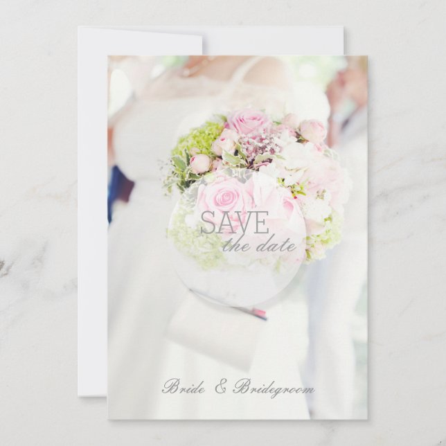 Save The Date Mariage de bouquet de mariée et de fleur (Devant)