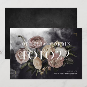 Save The Date Mariage de bouquet Smokey Dark Rose