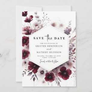 Save The Date Mariage de Bourgogne terrestre minimal