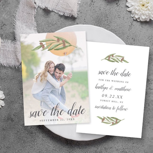 Save The Date Mariage De Branche D'Olivier Photo Enregistrer La  (Créateur téléchargé)