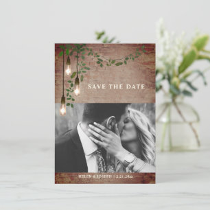 Save The Date Mariage de brique de brique de la verdure Garland