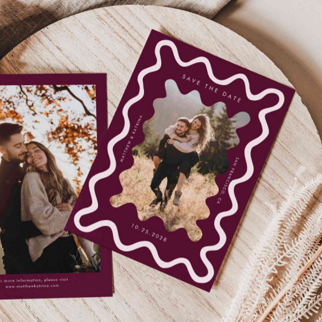 Save The Date Mariage de cadre ondulé (Créateur téléchargé)