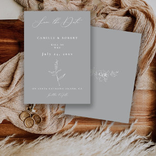 Save The Date Mariage de calligraphie florale minimaliste modern