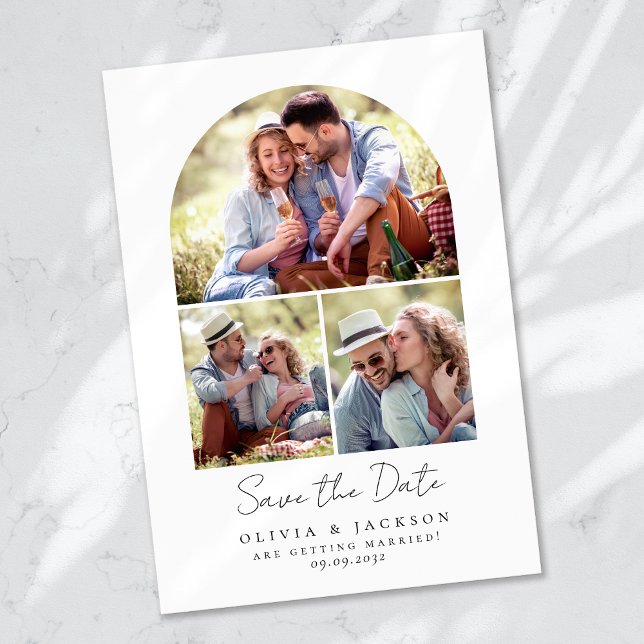 Save The Date Mariage de calligraphie multiphoto (Créateur téléchargé)