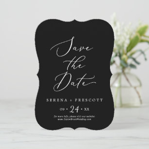 Save The Date Mariage de calligraphie noir foncé