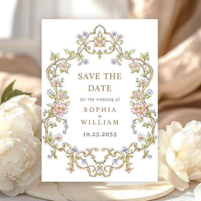 Save The Date Mariage de charpente florale de Grace Orné Victori (Créateur téléchargé)