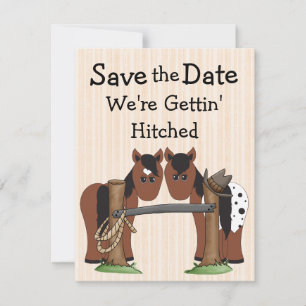 Save The Date Mariage de Chevaux Mignons On Se Marie