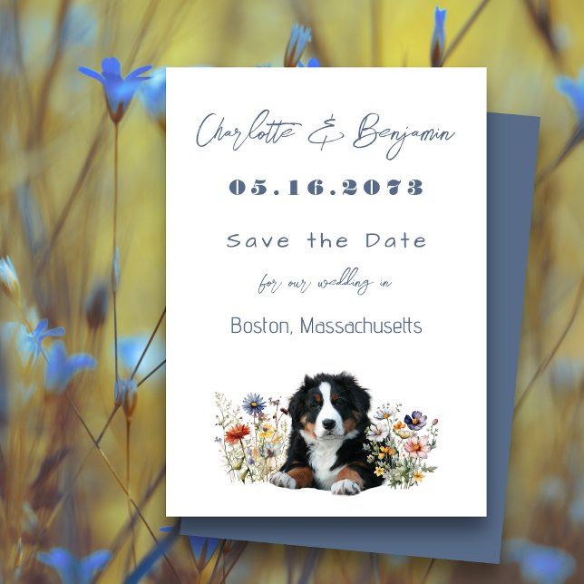 Save The Date Mariage de chien de montagne bernois Sauvez la dat (Créateur téléchargé)