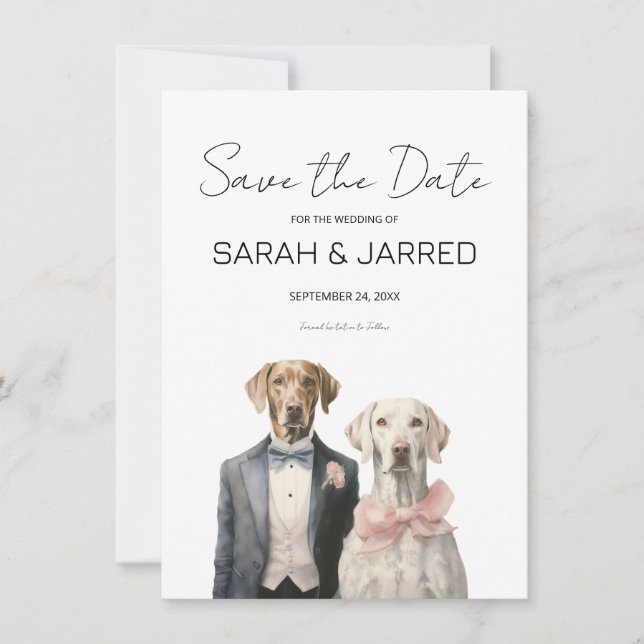 Save The Date Mariage de chiens mariés (Devant)